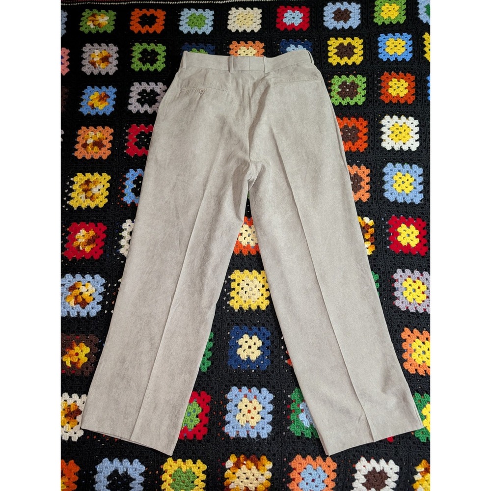 Vintage Pronti By Phita Pleaded 33X29 Micro Suede Pants - Picture 7 of 10